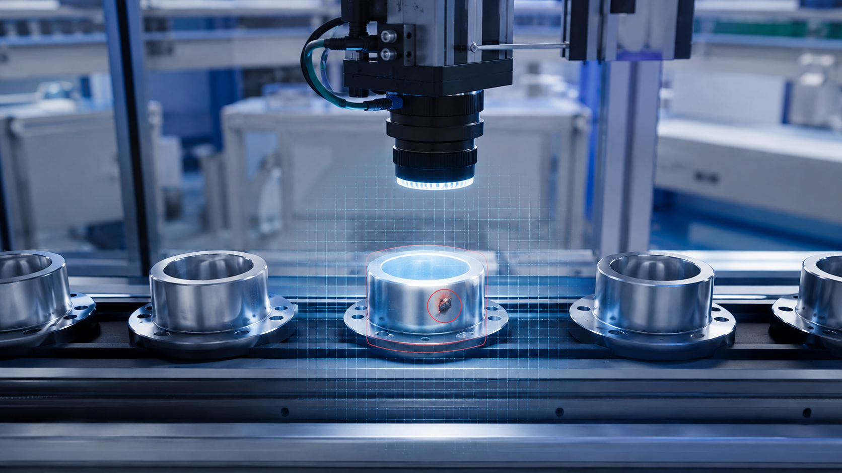 Simulazione del controllo qualità automatizzato di componenti industriali
